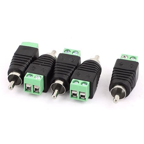 5 Pcs Speaker RCA Wire to AV Phono Male RCA Connector Jack Adapter - Walmart.com