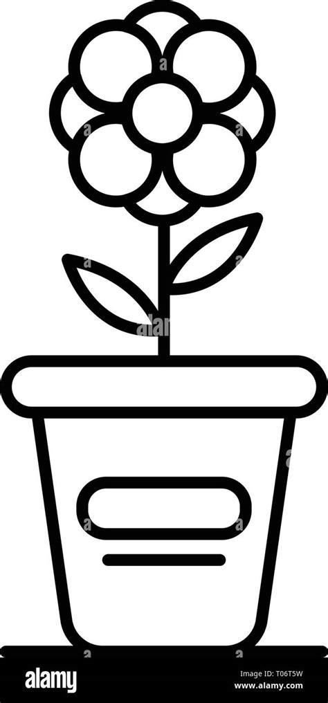 Flower Pot Outline