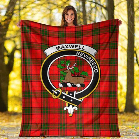 Scottish Maxwell Clan Crest Tartan Blanket