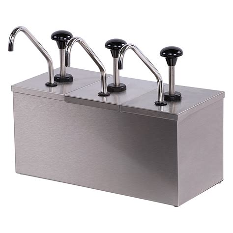 Carlisle 386230IB Pump Style Condiment Dispenser w/ (3) 1.25-oz/Stroke, Stainless