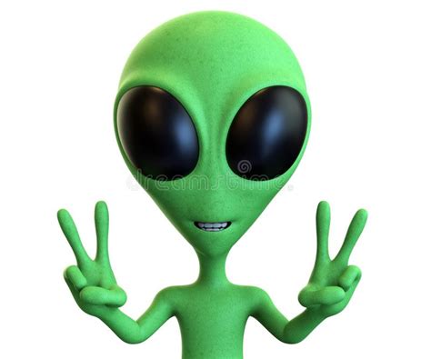 an alien is giving the peace sign with his hands royalty illustration on white background stock ...