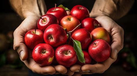 Premium AI Image | Farmer Harvesting Apples Basket in Hand