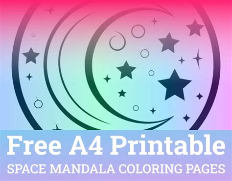 🌌 Free A4 Space Mandala Coloring Pages | Kumalart