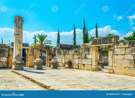 Ruins of an Ancient Synagogue in Capernaum, Isarel Editorial Photo ...