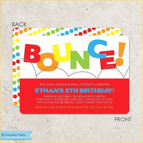 Free Bounce Party Invitation Template Of Bounce House Birthday Party Invitation Pump It Up Party ...