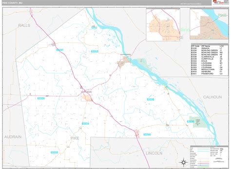 Pike County, MO Wall Map Premium Style by MarketMAPS - MapSales