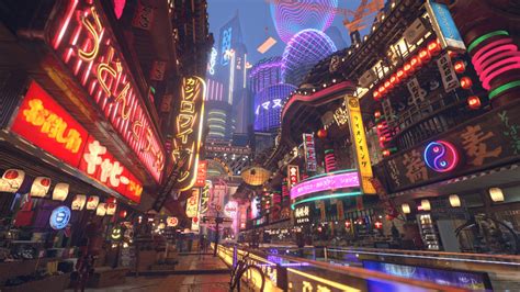 ArtStation - Futuristic Japanese Market (Video is available), Samuel ...