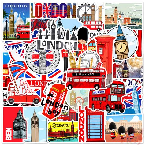 British Culture & Art Series 03 London Travel สติ๊กเกอร์ 50Pcs/Set ...