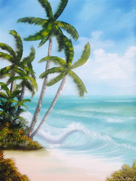 "Palm Trees at the Beach" - Acrylic Paint - 12 x 16" $200 | Palm trees ...