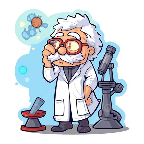 Ilmuwan Kartun Dengan Mikroskop Vektor, Hipotesa, Stiker, Kartun PNG dan Vektor dengan ...
