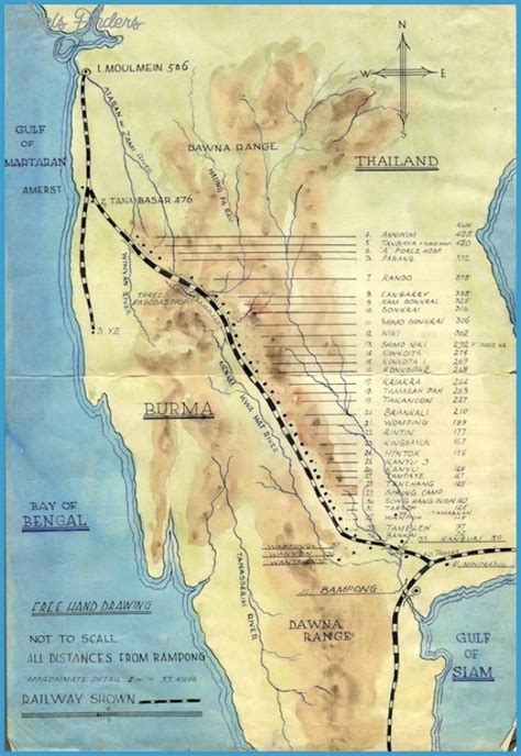 Burma Railway Map - TravelsFinders.Com