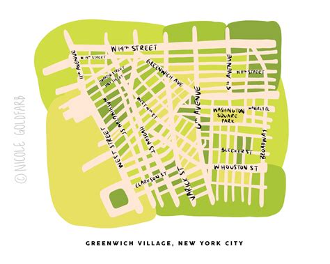 Greenwich Village, New York City Map Wall Art Print - Etsy