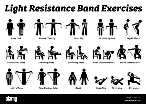 Light resistance band exercises and stretch workout techniques in step ...