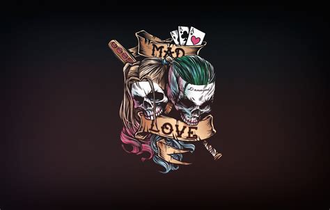 Photo Wallpaper Minimalism, Joker, Art, Joker, Harley - Romantic Harley Quinn And Joker (#23275 ...