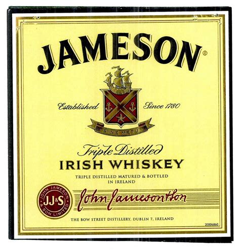 Printable Jameson Whiskey Label Template - Printable Templates