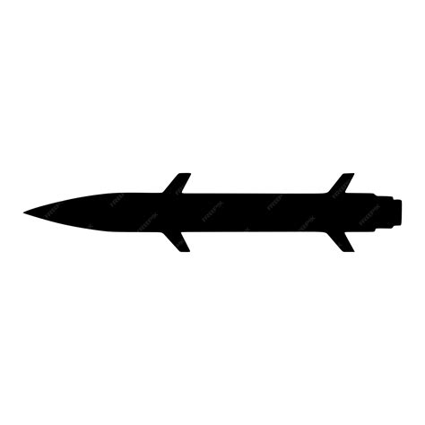 Premium Vector | Silhouette vector illustration of a missile