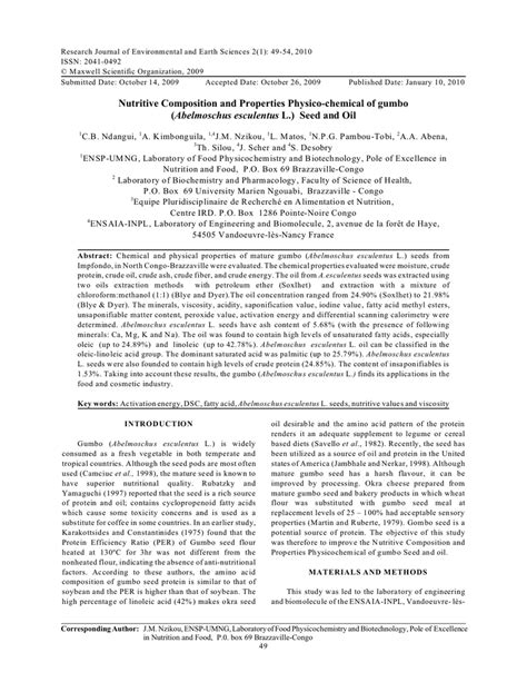 Research Journal of Environmental and Earth Sciences 2(1): 49-54, 2010