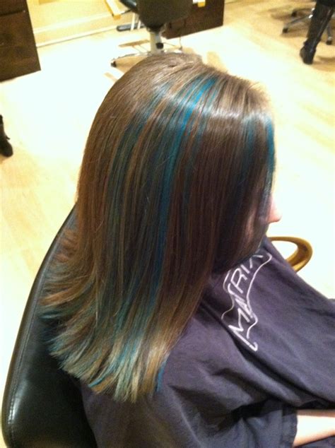 Teal hair highlights! Luv doing fun color on clients:-) | Teal hair ...