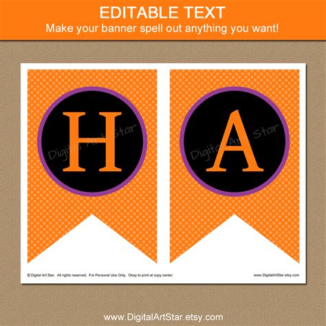 Digital Art Star: Printable Party Decor: Halloween Printable Banners with Editable Text