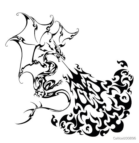 "Fire breathing dragon tattoo" by Caiticat100896 | Redbubble