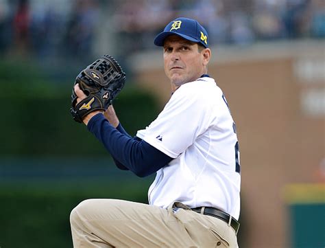 Jim Harbaugh Throws Good First Pitch