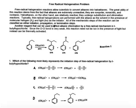 Solved: Free Radical Halogenation Problem Free-radical Hal... | Chegg.com