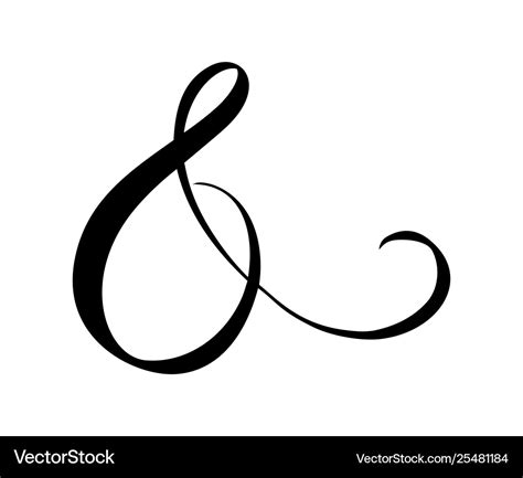 Custom decorative ampersand isolated on white Vector Image