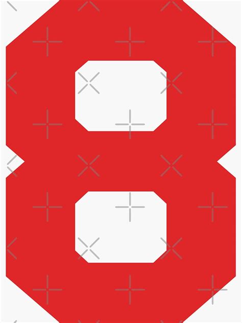 "Number 8, Red eight, Sports number 8" Sticker by TheCultStuff | Redbubble