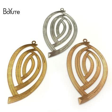 BoYuTe 10Pcs 47*26MM Copper Metal Sheet Silver Gold Pendant Charms for Jewelry Making-in ...