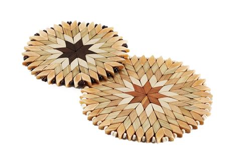 Set of 2 Large Handmade Wooden Trivets for Hot Dishes Diameter 9 and 7 ...