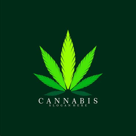 Cannabis logo. Green marijuana leaf vector icon 12119756 Vector Art at ...