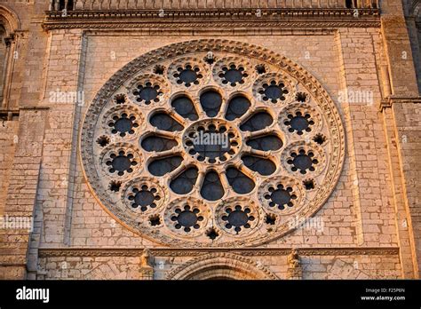 France, Eure et Loir, Chartres, Notre Dame Cathedral, West Rose Window ...