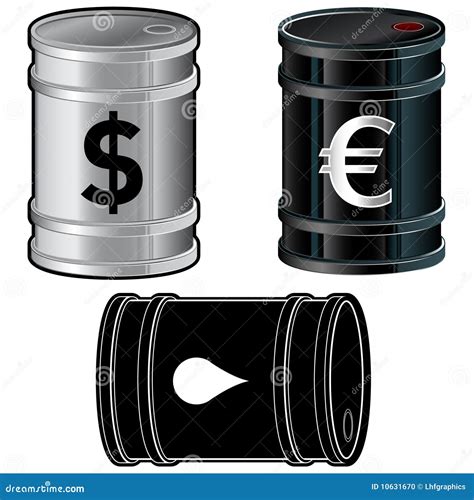 Oil Barrels with Currency Symbols Stock Vector - Illustration of ...