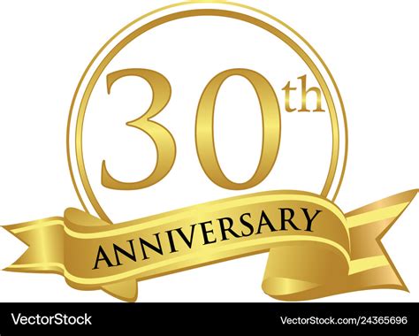 30th anniversary celebration logo Royalty Free Vector Image