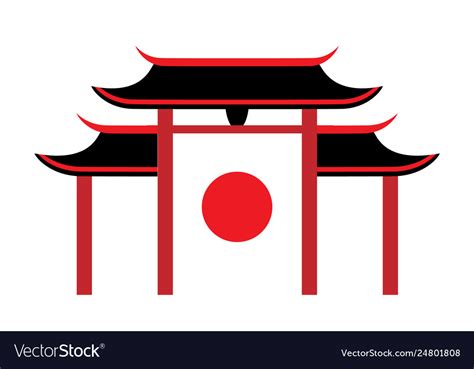 Symbols japanese pagoda travel icon Royalty Free Vector