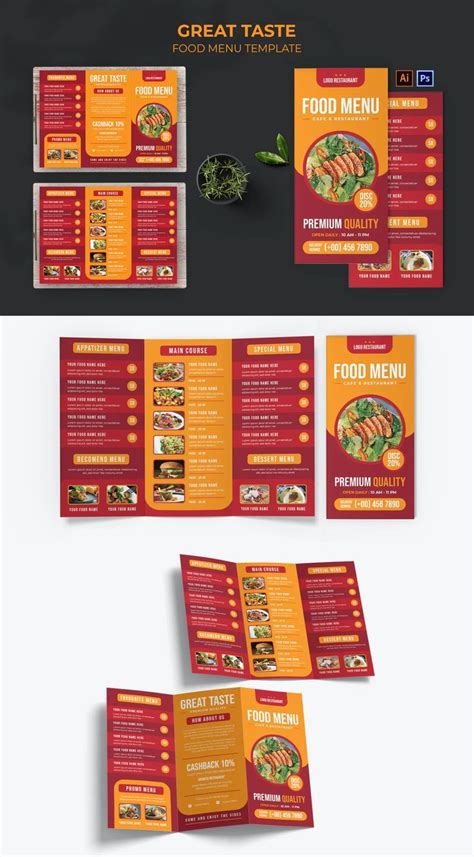 Great taste food menu template ai eps psd – Artofit