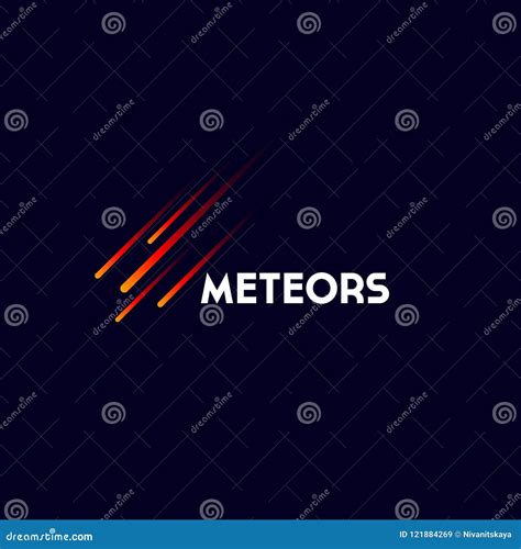 Meteors or Comet Logo. Fireballs Symbol. Bright Meteors on a Dark ...