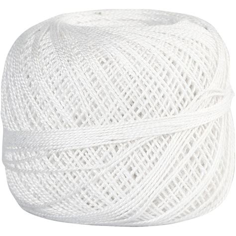 Mercerized Cotton Yarn, White, 20 G, 1 Ball | 42126