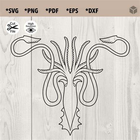 Kraken Outline SVG File | The Digital Files – TDFcrafty