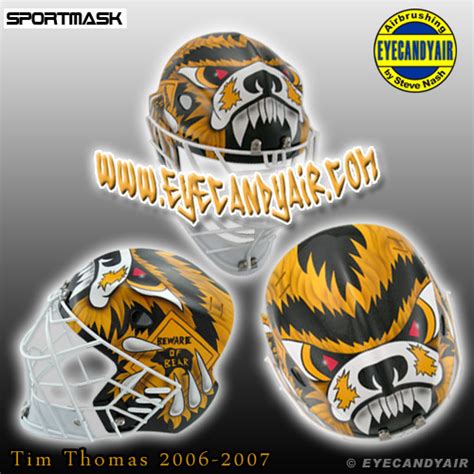 Tim Thomas 2006-2007 Boston Bruins Sportmask Pro Custom Mage Goalie ...