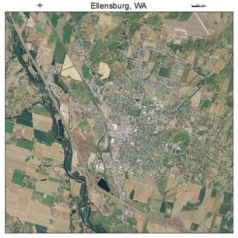 Aerial Photography Map of Ellensburg, WA Washington