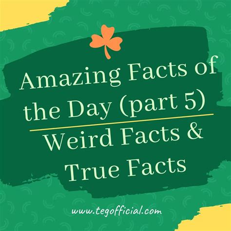 Amazing Facts of the Day (part 5) | Weird Facts | True Facts- TEGOFFICIAL.COM