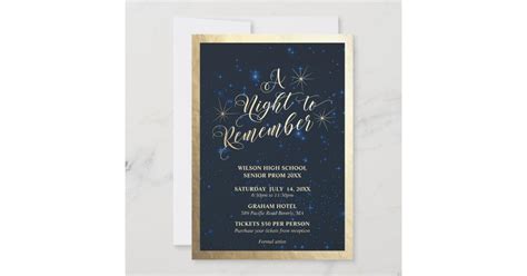 A Night to Remember Prom Invitation | Zazzle