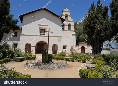 Church Courtyard, Mission San Juan Bautista, San Juan Bautista, California Stock Photo 13673173 ...