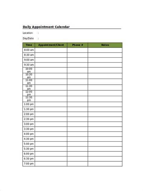 Appointment Schedule - 10+ Examples, Format, Pdf