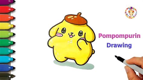 How to draw Pompompurin 💛 Cute Pompompurin drawing easy step by step ...