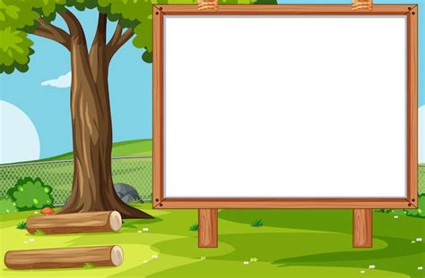 Free Vector | Empty banner board in nature park scenery