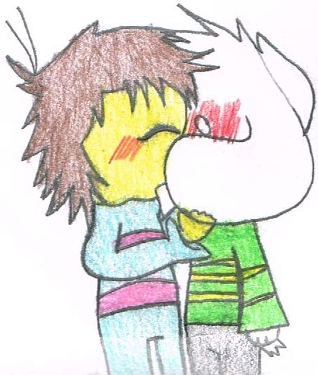 Frisk x Asriel kiss x3 by Bomberdrawer on DeviantArt