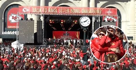 Travis Kelce Sings Parody Of "Friends In Low Places" At Super Bowl Parade