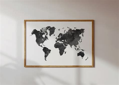 World Map Poster Watercolour World Map World Map Print - Etsy Canada